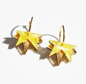 General store operation - other than mainly grocery: Lucky Star Hoop Earrings - Lemon | Hagen + Co