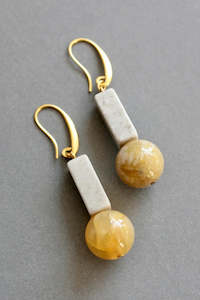 David Aubrey Agate Geometric Earrings