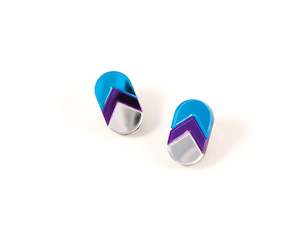 Mystic Forms Earrings - Sky-blue, Purple, Silver