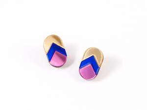 Mystic Forms Earrings - Gold, Blue, Baby Pink