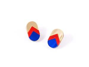 Mystic Forms Earrings - Gold, Orange, Blue