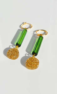 Nova Earrings - Green and Gold | Hagen + Co