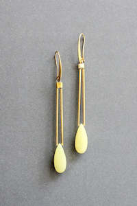 David Aubrey Yellow Jade Geometric Dangle Earrings