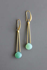 General store operation - other than mainly grocery: David Aubrey Pale Green Onyx Dangle Earrings