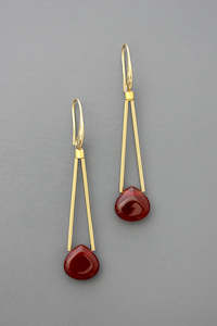 David Aubrey Carnelian Drop Dangle Earrings