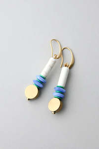 David Aubrey White, Kelly Green, and Lavender Earrings