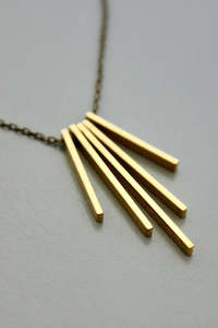 David Aubrey Mini Brass Bars Necklace