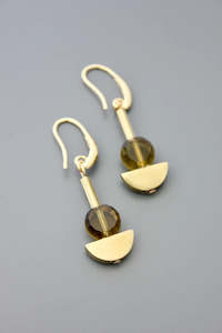 David Aubrey Half Moon Geometric Dangle Earrings