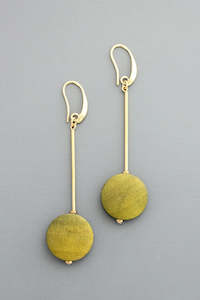 David Aubrey Geometric Wood Earrings | Green