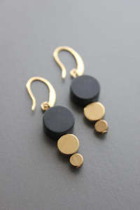 David Aubrey Black Agate Drop Earrings