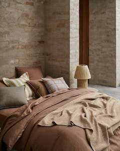 Ravello Linen Quilt Cover - Biscuit | Weave Home Bed Linen