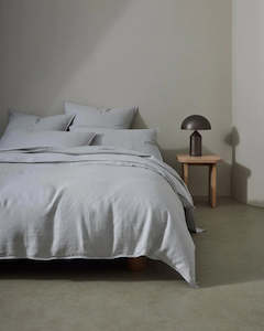 Ravello Linen Quilt Cover - Silver | Weave Home Bed Linen