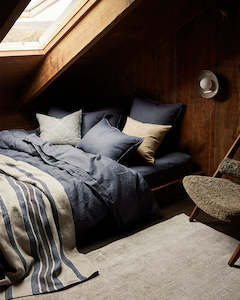 General store operation - other than mainly grocery: Ravello Linen Quilt Cover - Denim | Weave Home Bed Linen