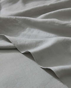 General store operation - other than mainly grocery: Ravello Linen Flat Sheet - Silver | Weave Home Bed Linen