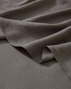 General store operation - other than mainly grocery: Ravello Linen Flat Sheet - Charcoal | Weave Home Bed Linen