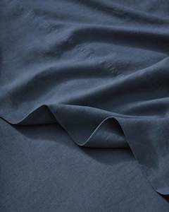 General store operation - other than mainly grocery: Ravello Linen Flat Sheet - Denim | Weave Home Bed Linen