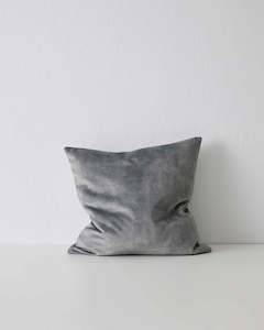 General store operation - other than mainly grocery: Weave Home Ava Velvet Cushion - Steel | 50 x 50cm