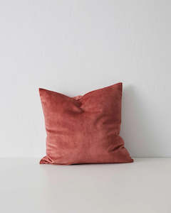 Weave Home Ava Velvet Cushion - Coral | 50 x 50cm