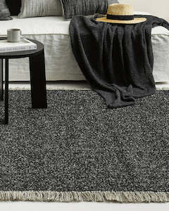 Baya Ulster Floor Rug - Black/Natural | Three Sizes