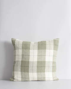 General store operation - other than mainly grocery: Baya Willis Cushion - Sage/Ivory | 100% Linen