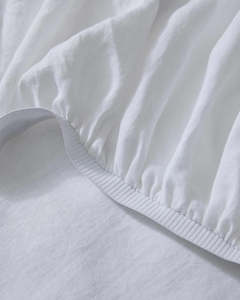 General store operation - other than mainly grocery: Ravello Linen Fitted Sheet - White | Weave Home Bed Linen