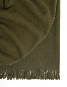 Weave Home Nevis Throw Blanket - Kelp | NZ Lambswool