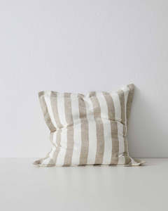 General store operation - other than mainly grocery: Weave Home Vito Striped Linen Cushion - Clay | 50 x 50cm