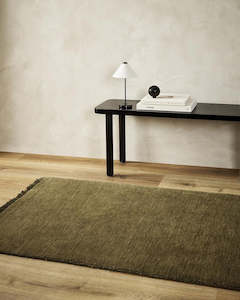 Baya Sandringham Wool Floor Runner Rug  - Moss