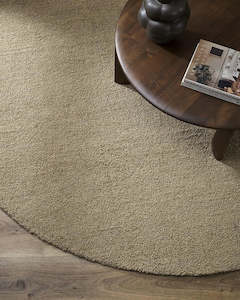 Baya Dorset NZ Wool Round Floor Rug - Biscuit