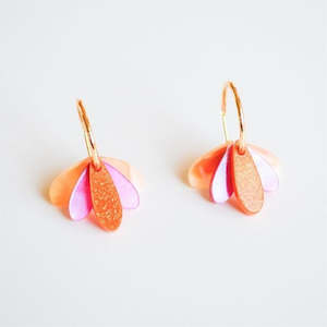 General store operation - other than mainly grocery: Happy Hour Hoop Earrings - Pink/Peach | Hagen + Co