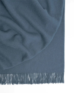 Weave Home Nevis Throw Blanket - Denim | NZ Lambswool