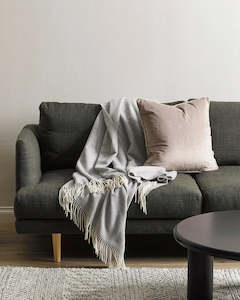 General store operation - other than mainly grocery: Baya Bambina Throw Blanket - Silver | Merino Wool and Cashmere