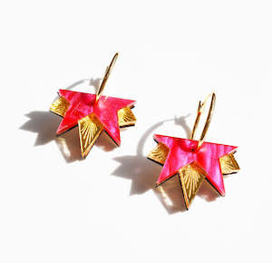 Lucky Star Hoop Earrings - Pink | Hagen + Co