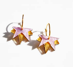 Lucky Star Hoop Earrings - Lilac | Hagen + Co