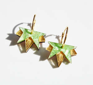 General store operation - other than mainly grocery: Lucky Star Hoop Earrings - Mint Green | Hagen + Co