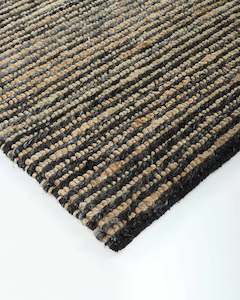 Baya Lima Floor Rug - Charcoal/Natural | Jute and Wool Blend