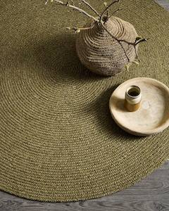 General store operation - other than mainly grocery: Baya Tairua Handbraided Circular Rug - Moss Green