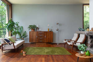 General store operation - other than mainly grocery: Orla Kiely Solid Stem Rug - Fern | 100% Wool Designer Floor Rug