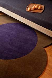 General store operation - other than mainly grocery: Orla Kiely Spot Flower Rug - Chestnut and Violet | 100% Wool Floor Rug