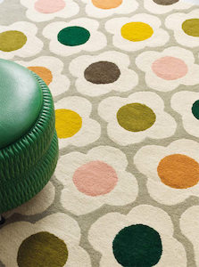 Orla Kiely Spot Flower Rug - Multi | 100% Wool Designer Floor Rug