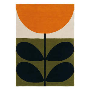 Orla Kiely Stem Rug - Black |  100% Wool Designer Floor Rug