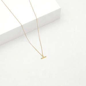 Linda Tahija Mini T-Bar Gold Necklace