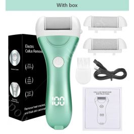 USB Rechargeable Electric Pedicure Foot File with Power Display and 3 Exfoliator…