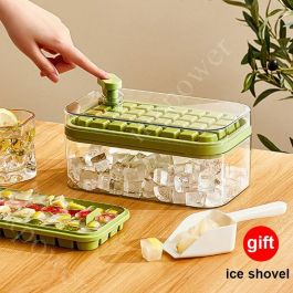 One-Button Ice Mold with Storage Box and Lid for Easy Ice Making