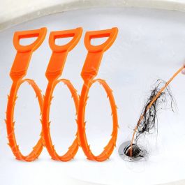 3pc Plastic Sink Drain Snake Dredge Pipeline Hook Drain Cleaning Tool