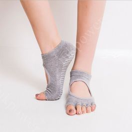 Gym Sports Non-Slip Half Toe Yoga Pilates Ankle Grip Socks 5-Toe Massage Socks