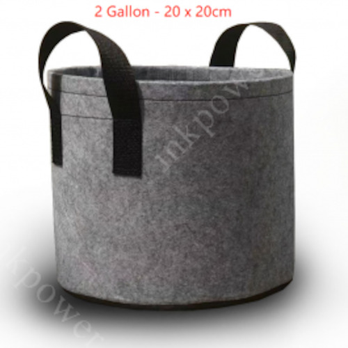 2 Gallon Plant Grow Bags Grey Fabric Pot - 20 x 20cm INKPOWER NZ