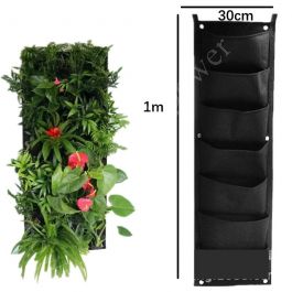 7 Pocket Greening Flower Hanging Wall Garden Plant Grow Pot Planter Bags