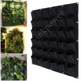 36 Pocket Planter Outdoor Vertical Garden Wall Planting Hanging Bag