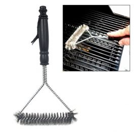 BBQ Grill Brush 12" Stainless Steel Barbecue Cleaning Tool Woven Wire Scraper